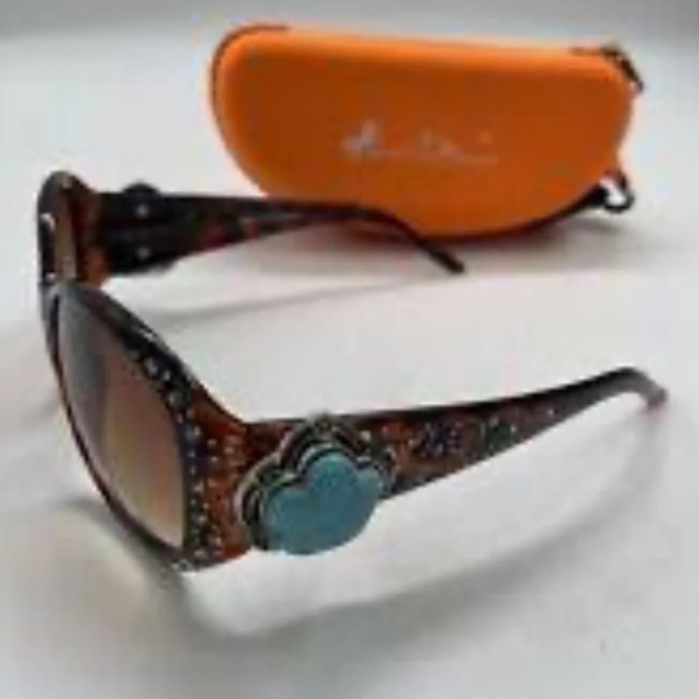 Montana West Black / Silver Sunglasses with Turquoise Accent | NWT